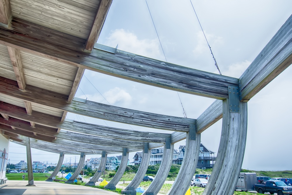 August 7, 2014, Cape Hatteras, NC - Graveyard of the Atlantic Maritime Museum architecture on Hatteras Island, North carolina