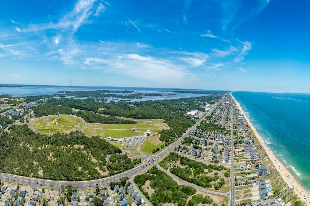 Kill Devil Hills Wright Brother's Memorial Area aerial