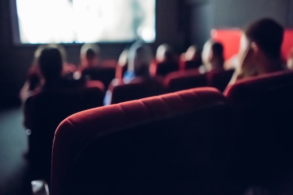 Movie Theater screen seats and audience