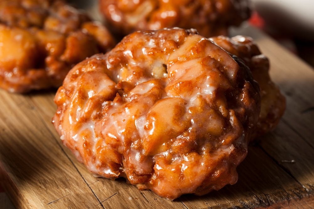 Apple Fritter on Wooden table
