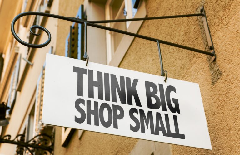 Small Businesss Banner outside store